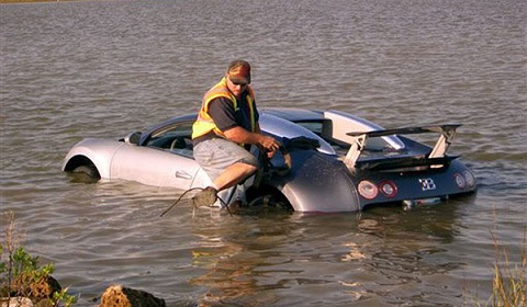 Bugatti Veyron Lake Crash