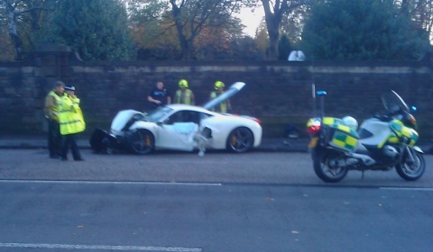 Car Crash Ferrari 458 Italia Wrecked in Edinburgh 01