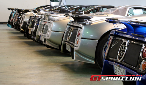 Ten Pagani Zonda Supercars at Headquarters Winter Parking