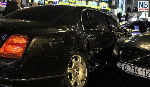 Bentley Continental Flying Spur Wrecks 9 Cars