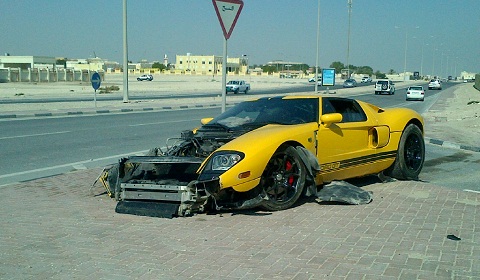 Ford GT Wreck in Qatar