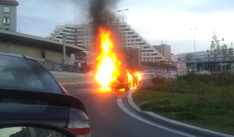 Lamborghini Gallardo on Fire in Prague