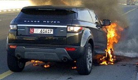 Range Rover Evoque on Fire