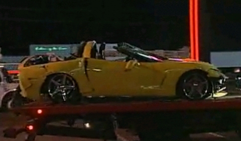 Car Crash Bizarre Corvette Crash Injures Two People