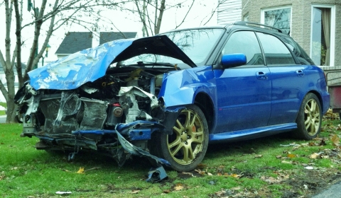 Car Crash Subaru Impreza STI in Montreal Area