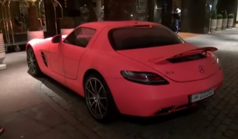 Overkill Matte Pink Mercedes-Benz SLS AMG in London