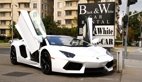 Rent a White Lamborghini Aventador in Beverly Hills