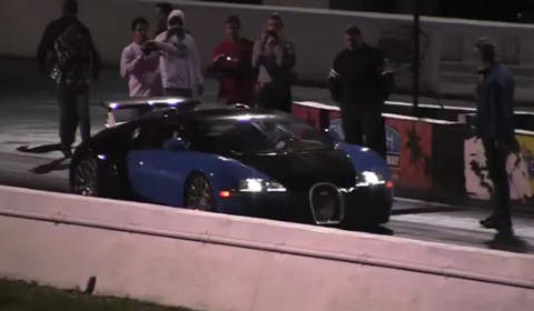 Video Bugatti Veyron vs Nissan GT-R Quarter Mile Drag Race