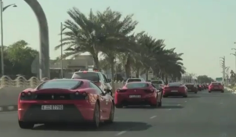 Video Ferrari Parade Celebrating 40th UAE National Day 