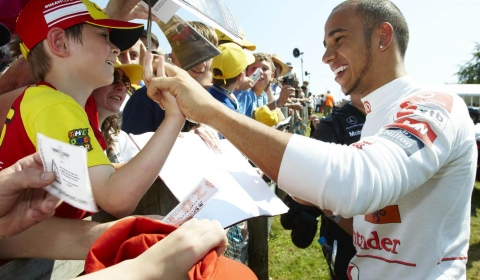 Button and Hamilton in Action at Festival of Speed 2012 01