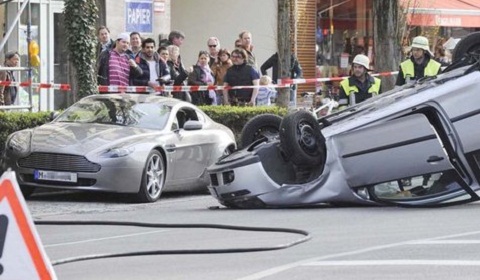 Aston Martin V8 Vantage Wrecked in Munich