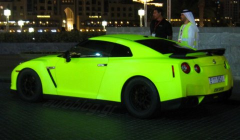 Matte Green Fluorescent Nissan GT-R in Dubai 01