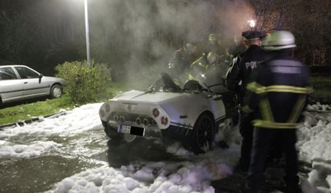 Spyker C8 Spyder Burns Down in Germany 01