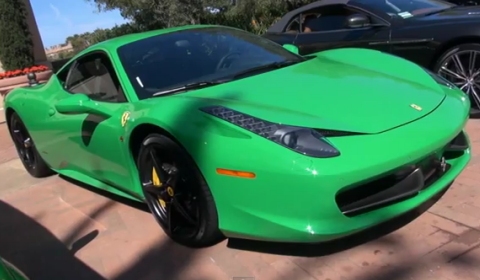 Video Green Painted Ferrari 458 Italia