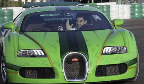 Turkmenistan president races to victory in a Bugatti