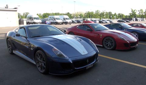 Video Two Ferrari 599 GTO XX Editions at Monza Race Track