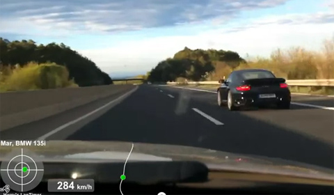 BMW Chasing a Porsche on the Autobahn