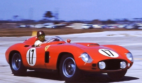 Chris Evans and Lee Westwood in Evans 1956 Ferrari 860 Monza 01