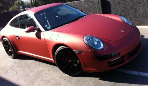 Porsche 911 Carrera S in Red Anodized Vinyl by Dartz Wrapping