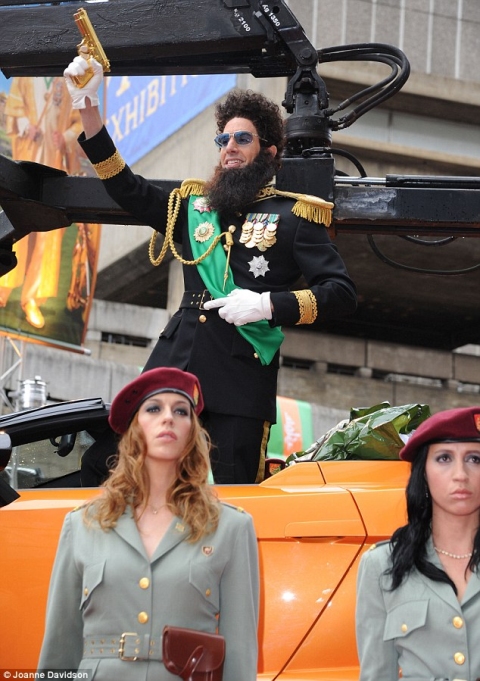 The Dictator Arrives at London Premiere in Gallardo Spyder 01