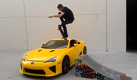 Tony Hawk Jumps Lexus LFA