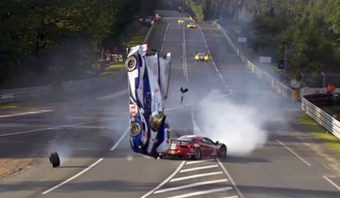 Massive Crash Davidson Le Mans 