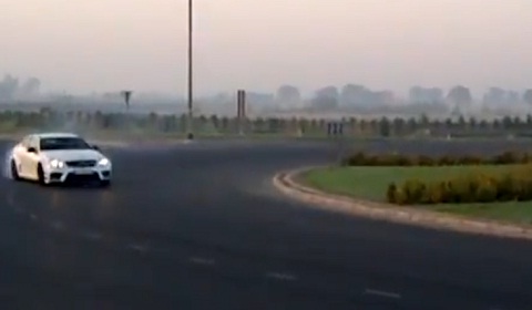Al Thani Mercedes-Benz C63 AMG Black Series Drifts Roundabout