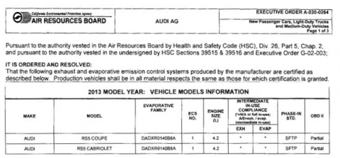 Audi RS5 Convertible CARB