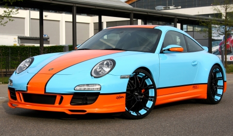 Gulf-themed Porsche 911 on 20 Inch Oxigin Wheels