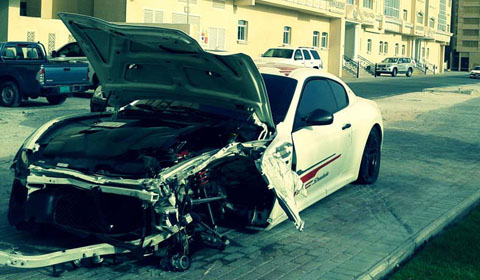 Maserati GranTurismo MC Stradale Totaled in Qatar