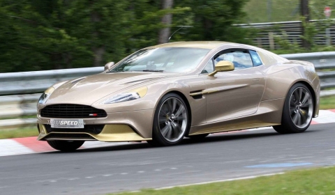 Spyshots Golden Aston Martin Vanquish Mk2 at the Nurburgring