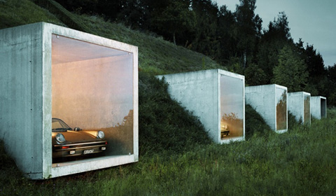 Submerged Porsche Parking in Switzerland