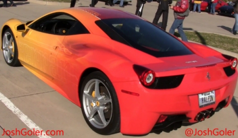 Video Custom Yellow and Red Ferrari 458 Italia