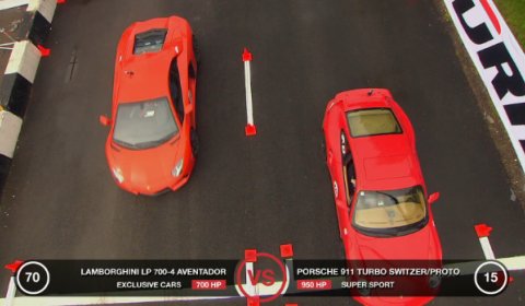 Video Lamborghini Aventador vs Porsche 911 Turbo by Switzer
