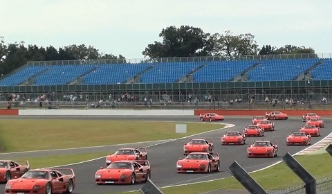 62 Ferrari F40's at Silverstone Classic 2012