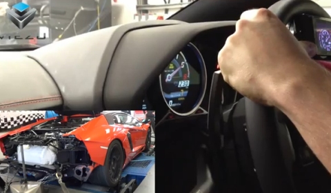 Video Lamborghini Aventador Flaming Dyno Run with Viezu and Oakley Design