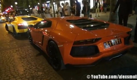 Video Qatari Lamborghini Aventador LP700-4 Combination in Paris