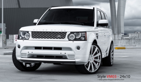 White Range Rover Sport on 24 Inch Monoblock by Vellano Wheels