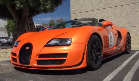 Video Orange Bugatti Veyron Grand Sport Vitesse at Monterey Car Week 2012