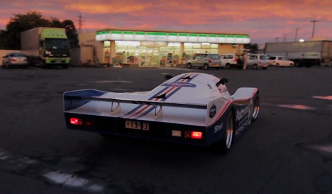 Japanese Man Drives a Porsche 962C on the Streets