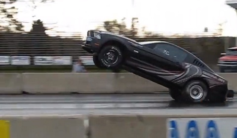 2013 Ford Mustang Cobra Jet Pulls a Wheelie