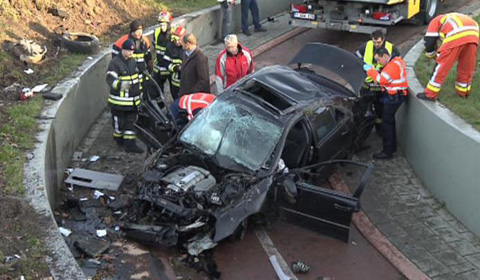 Porsche and Mercedes Wreck in Fatal Car Crash in Belgium