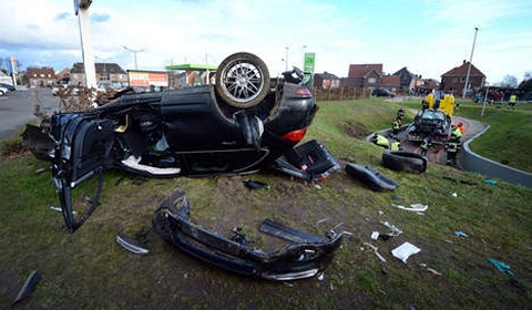 Porsche and Mercedes Wreck in Fatal Car Crash in Belgium 04